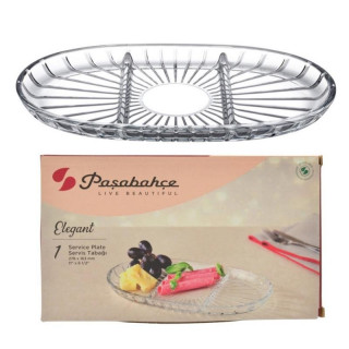 Półmisek Elegant 27,8x16,3cm 3-dzielny szklany 54903